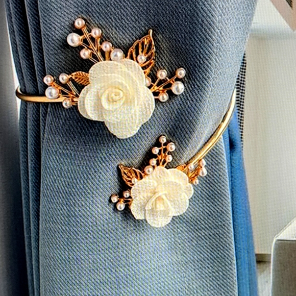 Other - NEW Flower Decorated Curtain Tieback-set of 2